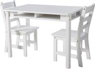 🪑 lipper international child's rectangular table with shelves and 2 chairs, white: reliable and functional furniture set for kids logo