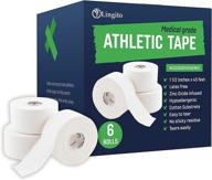 🏋️ athletic tape for muscle pain relief - 45ft medical tape for shoulder, knee, finger, ankle | versatile workout tape, ideal for gymnastics, soccer & more (white 6 pack) логотип