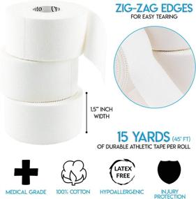 img 3 attached to 🏋️ Athletic Tape for Muscle Pain Relief - 45ft Medical Tape for Shoulder, Knee, Finger, Ankle | Versatile Workout Tape, Ideal for Gymnastics, Soccer & More (White 6 Pack)