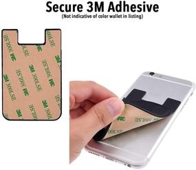 img 2 attached to 📱 Convenient and Versatile Cell Phone Card Wallet for Apple iPhone, Samsung Galaxy, and Most Smartphones - Securely Stick-on to Phone, Table, Refrigerator, Door