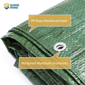 img 1 attached to 🌧️ GUARD RHINO Tarp 6x8 Feet: Waterproof Green Poly Tarp Cover for Multi-Purpose Use (4mil)