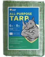 🌧️ guard rhino tarp 6x8 feet: waterproof green poly tarp cover for multi-purpose use (4mil) logo