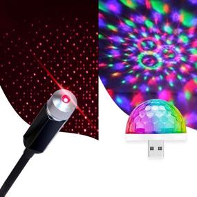 img 4 attached to 🌟 USB Star Lights with Mini Disco Light - Romantic Auto Roof and Aevdor Night Lights for Bedroom, Car, Party, Ceiling, and More! Flexible Atmosphere Decorations Lamp - Plug and Play