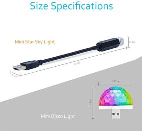 img 2 attached to 🌟 USB Star Lights with Mini Disco Light - Romantic Auto Roof and Aevdor Night Lights for Bedroom, Car, Party, Ceiling, and More! Flexible Atmosphere Decorations Lamp - Plug and Play