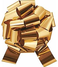 img 2 attached to 🎁 Eye-Catching XXL Metallic Gold Gift Wrap Pull Bows - 12" Wide, Golden Ribbon Big Pull Flower Bows for X-mas Gifts, Presents, and Cars (Gold)