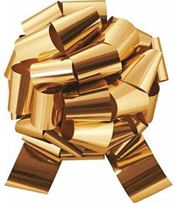 img 3 attached to 🎁 Eye-Catching XXL Metallic Gold Gift Wrap Pull Bows - 12" Wide, Golden Ribbon Big Pull Flower Bows for X-mas Gifts, Presents, and Cars (Gold)