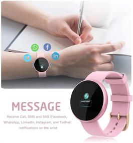 img 1 attached to 🌸 LB LIEBIG Women's Smartwatch Fitness Tracker with Heart Rate Monitor - Compatible with Android and iOS Phones, IP68 Waterproof Color Screen - Ideal Smartwatches for Women, Ladies, and Girls