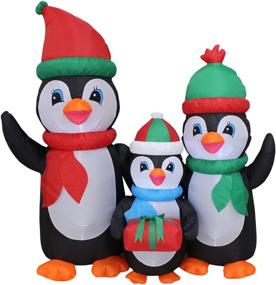 img 3 attached to 🐧 Lighted Christmas Inflatable Penguins Family - 5 Foot Tall, LED Lights, Indoor/Outdoor, Holiday Blowup Lawn Inflatables for Home, Family Party Decor, Yard Decoration with Gift Box