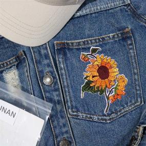 img 1 attached to 🌻 Vintage Boho Sunflower Patch: Retro Granny Chic Embroidered Badge, Iron-on Applique Emblem - New Arrival