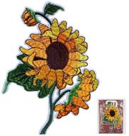 🌻 vintage boho sunflower patch: retro granny chic embroidered badge, iron-on applique emblem - new arrival logo