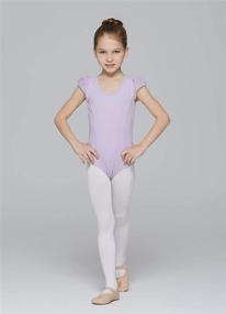 img 3 attached to 🩰 MdnMd Girls Ballet Dance Leotard: Elegant Neck Lace & Bow Back Detail, Perfect for Toddler Gymnastics and Cap Sleeve Styling