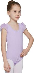 img 4 attached to 🩰 MdnMd Girls Ballet Dance Leotard: Elegant Neck Lace & Bow Back Detail, Perfect for Toddler Gymnastics and Cap Sleeve Styling