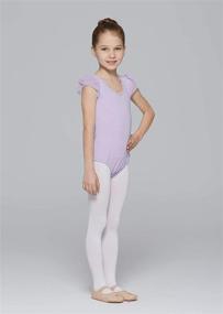 img 2 attached to 🩰 MdnMd Girls Ballet Dance Leotard: Elegant Neck Lace & Bow Back Detail, Perfect for Toddler Gymnastics and Cap Sleeve Styling