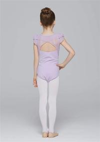 img 1 attached to 🩰 MdnMd Girls Ballet Dance Leotard: Elegant Neck Lace & Bow Back Detail, Perfect for Toddler Gymnastics and Cap Sleeve Styling