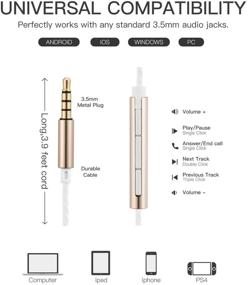 img 2 attached to 🎧 RM-530 Noise Isolation Earbuds: HiFi Earphones with Mic & Volume Control - Gold