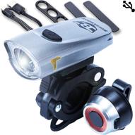 high-performance bestargot bike light: lightweight, ipx4 waterproof 4 modes cycling light, 300 lumens output for 6+ hours, usb rechargeable tail light included (usb cable included) logo