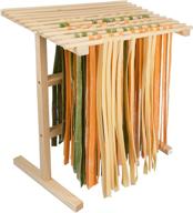 🍝 cucina pro pasta drying rack - natural wood construction stand with handles: 12 feet of noodle drying space, foldable storage logo