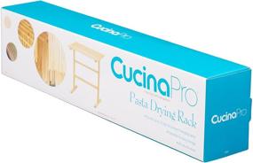 img 2 attached to 🍝 Cucina Pro Pasta Drying Rack - Natural Wood Construction Stand with Handles: 12 Feet of Noodle Drying Space, Foldable Storage