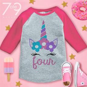 img 3 attached to 🦄 Unicorn Birthday Raglan Ate Apparel Girls' Clothing