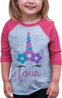 🦄 unicorn birthday raglan ate apparel girls' clothing logo