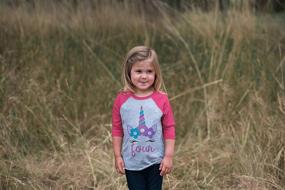 img 2 attached to 🦄 Unicorn Birthday Raglan Ate Apparel Girls' Clothing