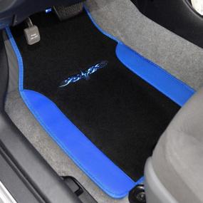 img 2 attached to BDK FM29TBBU Universal Fit Plush Carpet With Vinyl Trim Floor Mats For Cars Truck Vans And SUV-Tribal Sign