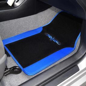 img 1 attached to BDK FM29TBBU Universal Fit Plush Carpet With Vinyl Trim Floor Mats For Cars Truck Vans And SUV-Tribal Sign