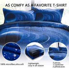 img 3 attached to PomCo Twin Galaxy Comforter Set (68x88 Inch), 2Pcs (1 Comforter & 1 Pillowcases) 3D Space Outer Sky Microfiber Bedding Collection, Blue Universe Galaxy Comforter for Boys, Girls, Teens, and Kids