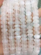 🌈 [abcgems] moroccan pearly-white selenite crystal rainbow gypsum (gorgeous white silky sheen- mohs hardness 2) 8mm smooth rondelle natural semi-precious gemstone beads for healing energy logo