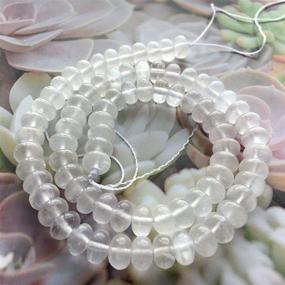 img 1 attached to 🌈 [ABCgems] Moroccan Pearly-White Selenite Crystal Rainbow Gypsum (Gorgeous White Silky Sheen- Mohs Hardness 2) 8mm Smooth Rondelle Natural Semi-Precious Gemstone Beads for Healing Energy