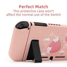 img 2 attached to 🍓 Enhance Your Nintendo Switch: GeekShare Protective Case with Soft TPU Slim Cover (Strawberry Bunny)