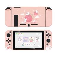 🍓 enhance your nintendo switch: geekshare protective case with soft tpu slim cover (strawberry bunny) logo