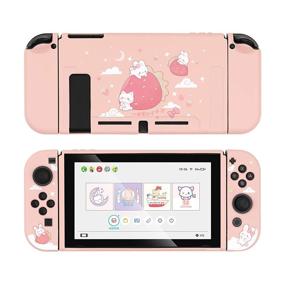 img 4 attached to 🍓 Enhance Your Nintendo Switch: GeekShare Protective Case with Soft TPU Slim Cover (Strawberry Bunny)