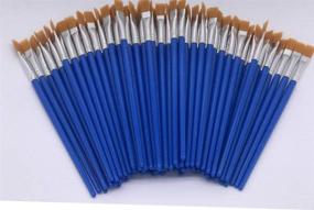 img 3 attached to 🎨 SUNKISTY Children's Art Paintbrushes - 100PCS Blue Little Painting Brushes with Plastic Handle for Kids