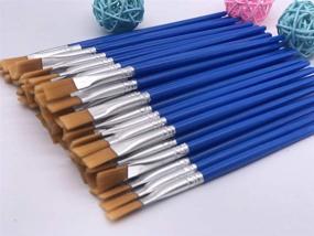 img 2 attached to 🎨 SUNKISTY Children's Art Paintbrushes - 100PCS Blue Little Painting Brushes with Plastic Handle for Kids