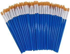 img 4 attached to 🎨 SUNKISTY Children's Art Paintbrushes - 100PCS Blue Little Painting Brushes with Plastic Handle for Kids