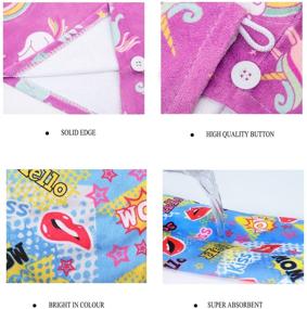 img 1 attached to 🦄 ELLEWIN Unicorn Hair Drying Towels for Kids, 3 Pack Quick Dry Hair Towel Wrap Turban for Girls Children Women, Twisty Hair Towels Wrap for Curly Long Thick Hair, Anti Frizz