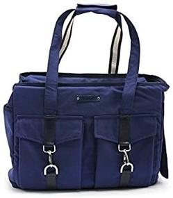 img 1 attached to 🐶 Navy Blue DOGO Buckle Tote Dog Carrier