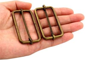 img 1 attached to 🔗 Premium Pack of 10 Generic Metal Bronze Rectangle Buckles - 2" x 1" Inside Size Slider Bar Strap Keeper