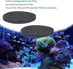 img 2 attached to Carbon Filter Pads Pack of 6 Compatible with Fluval FX4 / FX5 / FX6 Canister Filter, Replacement Carbon Impregnated Foam for Enhanced Filter Performance