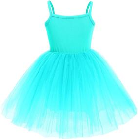 img 2 attached to 🏻 IBTOM CASTLE Kids Swan Princess Dance Costume: Feather Ballerina Dress for Baby Girl Pageant Party Prom Birthday Short Gown - Enchanting Elegance!