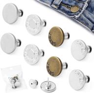 👖 [upgraded] gearluen jean button pins: adjustable, no-sew jeans buttons for instant waist extension or reduction – 8 sets with 4 styles for jeans or pants logo