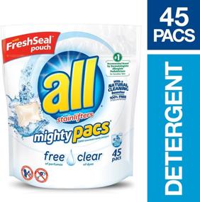 img 2 attached to 🌿 all Mighty Pacs Laundry Detergent, Free Clear - Gentle Care for Sensitive Skin! 45 Count Pouch