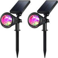 enhance your outdoor ambiance with creative design solar spotlight outdoor - colored wall lights with auto on/off - perfect for garden, christmas & holiday decoration (2 pack) логотип