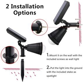 img 2 attached to Enhance Your Outdoor Ambiance with CREATIVE DESIGN Solar Spotlight Outdoor - Colored Wall Lights with Auto On/Off - Perfect for Garden, Christmas & Holiday Decoration (2 Pack)