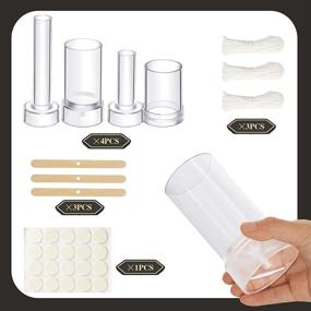 img 3 attached to 🕯️ High-Quality 4-Piece Cylinder Candle Moulds Set with 3 Candle Wicks and Wooden Wick Holders - Easy-to-Use Pillar Candle Casting Moulds for Crafting Gorgeous Candles