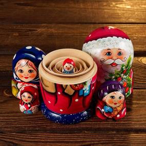 img 1 attached to Exquisite Handmade MUARO Russian Matryoshka Stacking Doll Set: A Traditional Masterpiece
