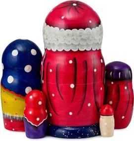 img 2 attached to Exquisite Handmade MUARO Russian Matryoshka Stacking Doll Set: A Traditional Masterpiece