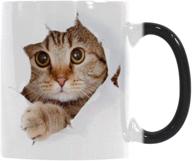 🐱 heat changing ceramic coffee mug - caliamary funny cat design - 11 oz heat sensitive color changing coffee mug cup - cute xmas gift mug for women, men, and kids logo