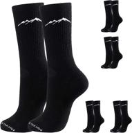 🧦 premium 4 pairs organic merino wool socks for women - thermal hiking, running, outdoor boot socks in black логотип